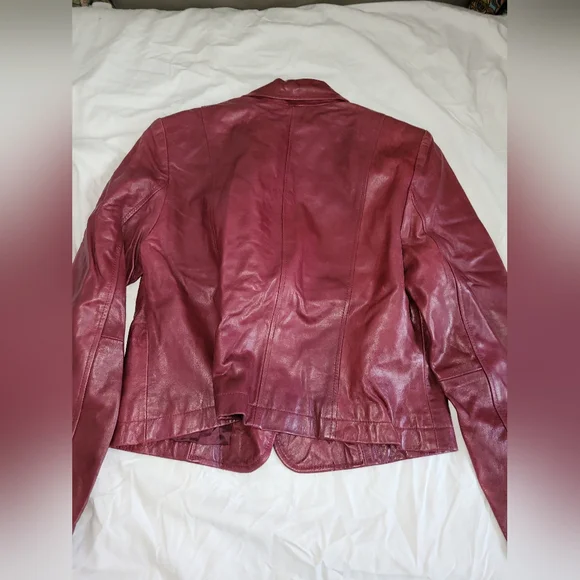 INC International Concepts Women's Red Leather Jacket - Picture 2 of 3